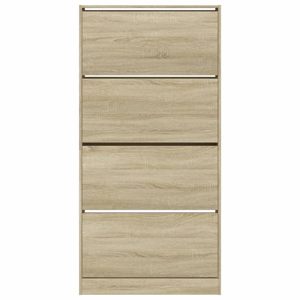 Scarpiera 4 Cassetti Ribaltabili Rovere Sonoma 80x21x163,5 cm - homemem39