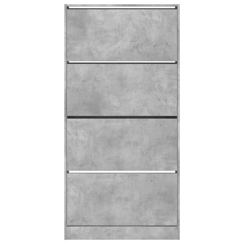 Scarpiera 4 Cassetti Ribaltabili Grigio Cemento 80x21x163,5 cm - homemem39