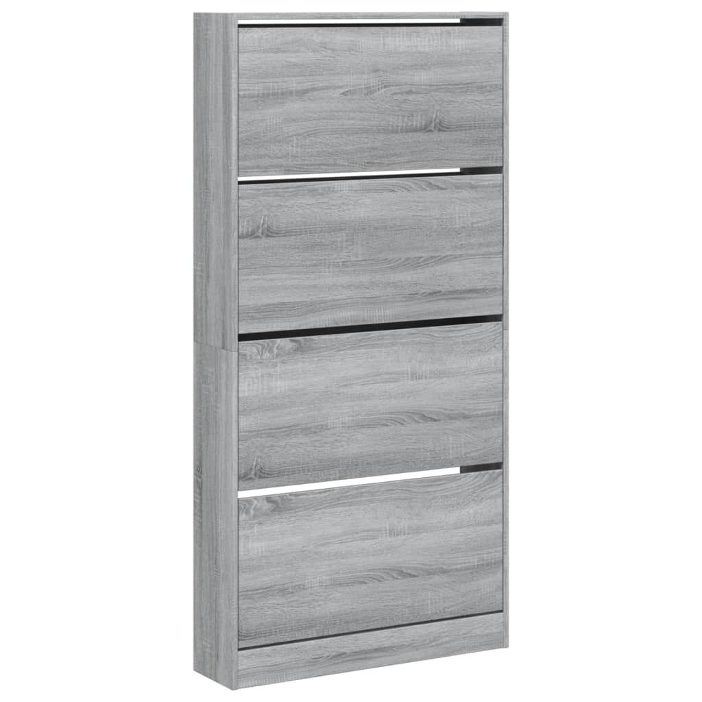 Scarpiera 4 Cassetti Ribaltabili Grigio Sonoma 80x21x163,5 cm - homemem39