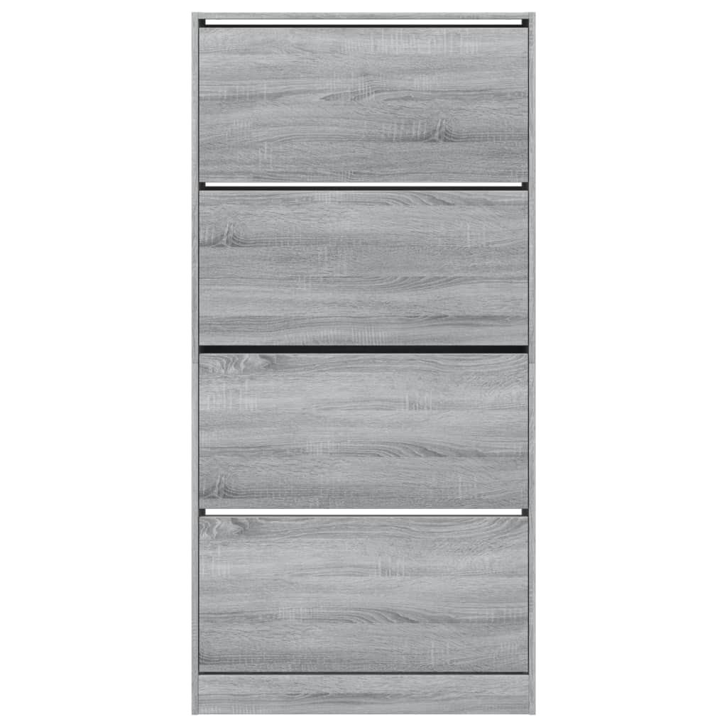 Scarpiera 4 Cassetti Ribaltabili Grigio Sonoma 80x21x163,5 cm - homemem39