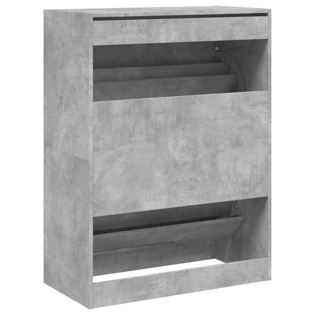 Scarpiera 2 Cassetti Ribaltabili Grigio Cemento 80x42x108 cm - homemem39