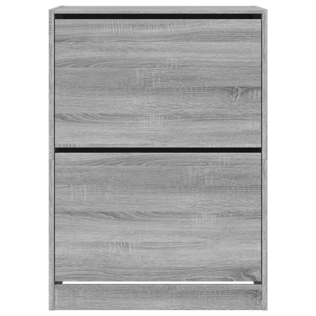 Scarpiera 2 Cassetti Ribaltabili Grigio Sonoma 80x42x108 cm - homemem39