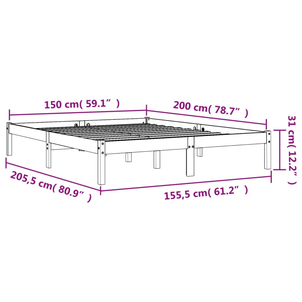 Giroletto Marrone Cera 150x200 cm in Legno Massello di Pino - homemem39