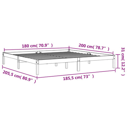 Giroletto Marrone Cera 180x200 cm in Legno Massello di Pino - homemem39