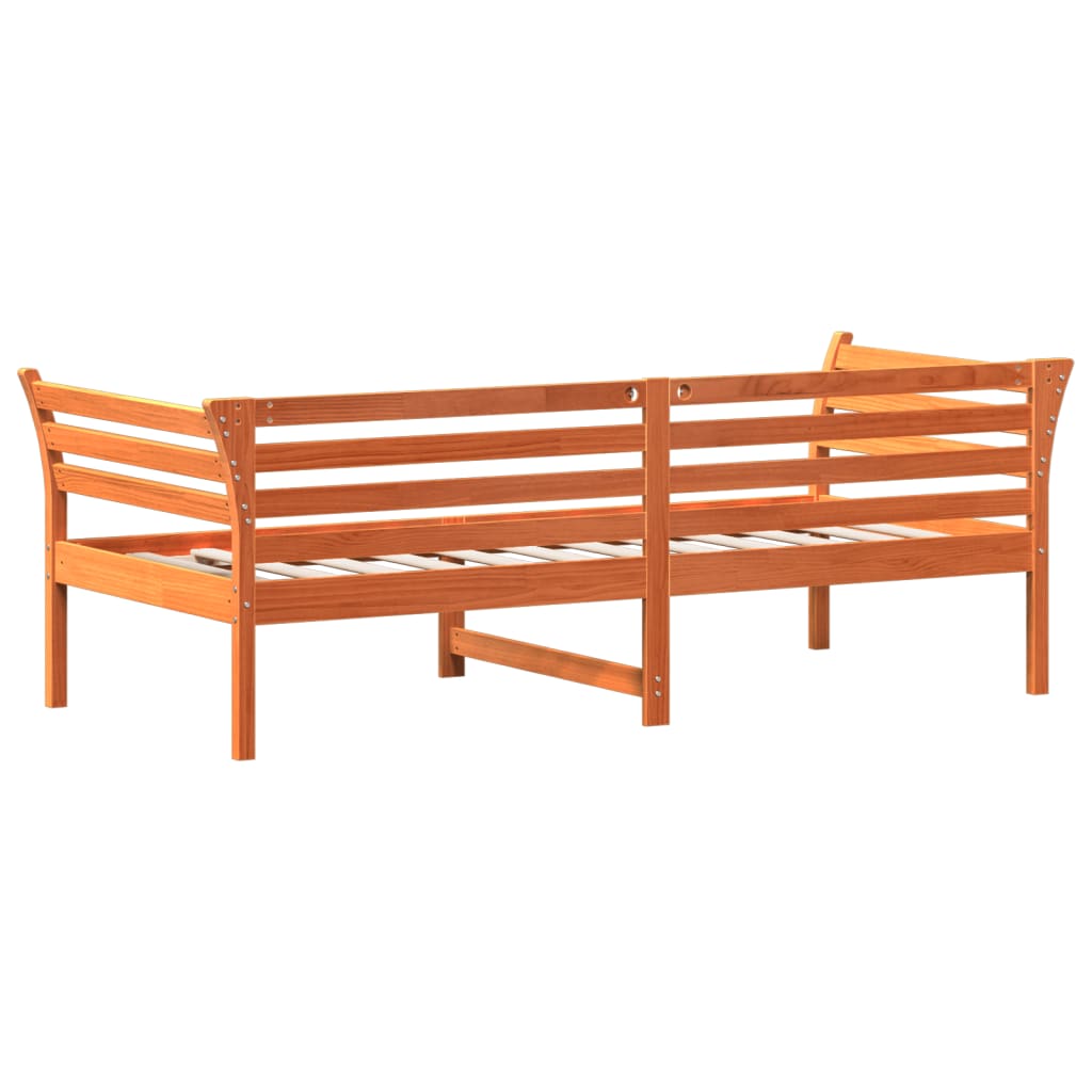 Dormeuse Marrone Cera 80x200 cm in Legno Massello di Pino - homemem39