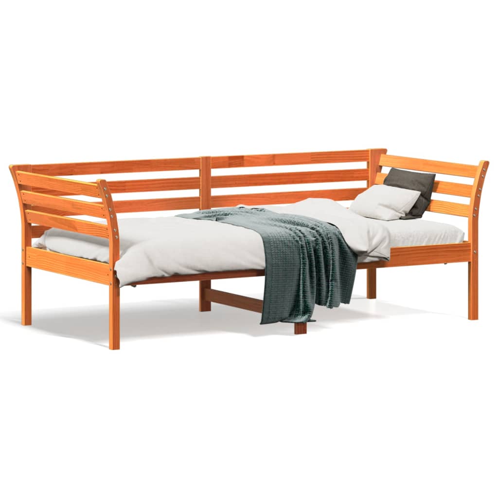 Dormeuse Marrone Cera 90x190 cm in Legno Massello di Pino - homemem39