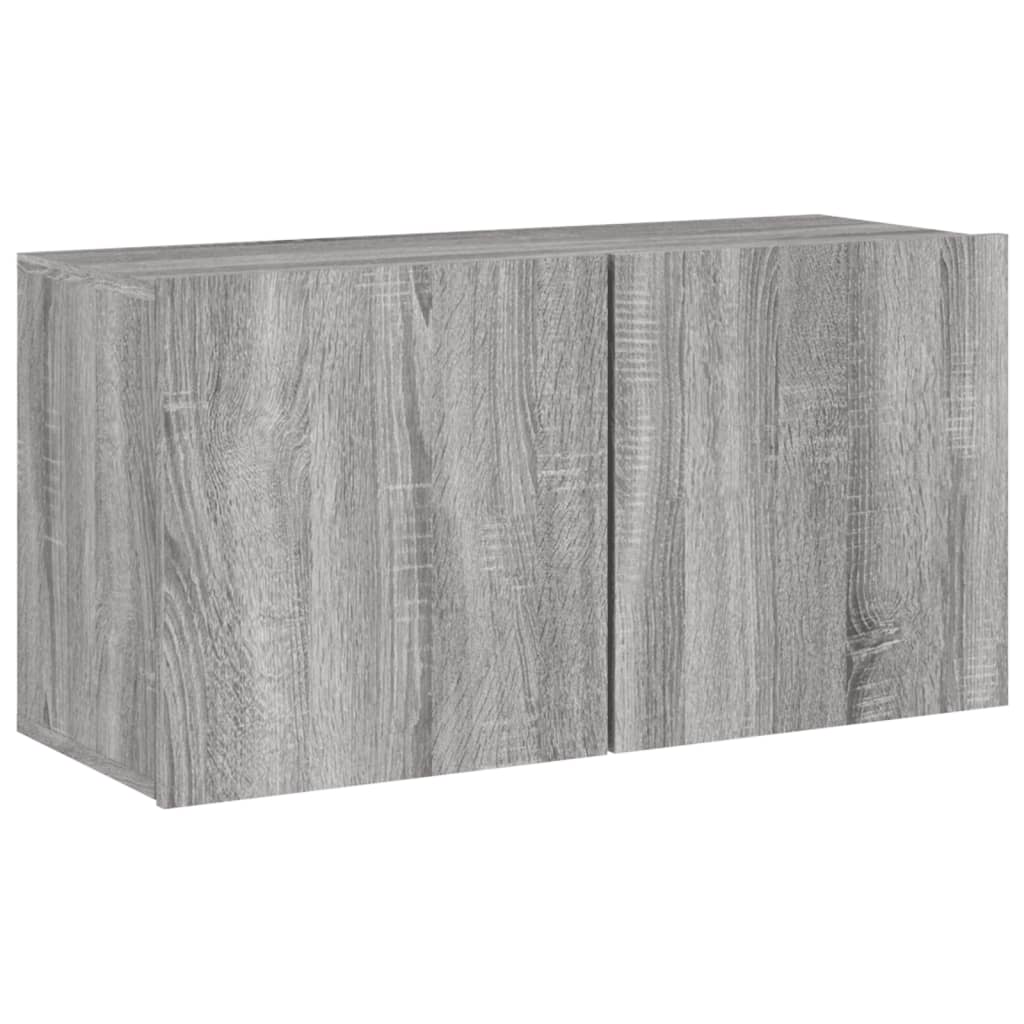 Mobili TV a Muro 4pz Grigio Sonoma in Legno Multistrato - homemem39