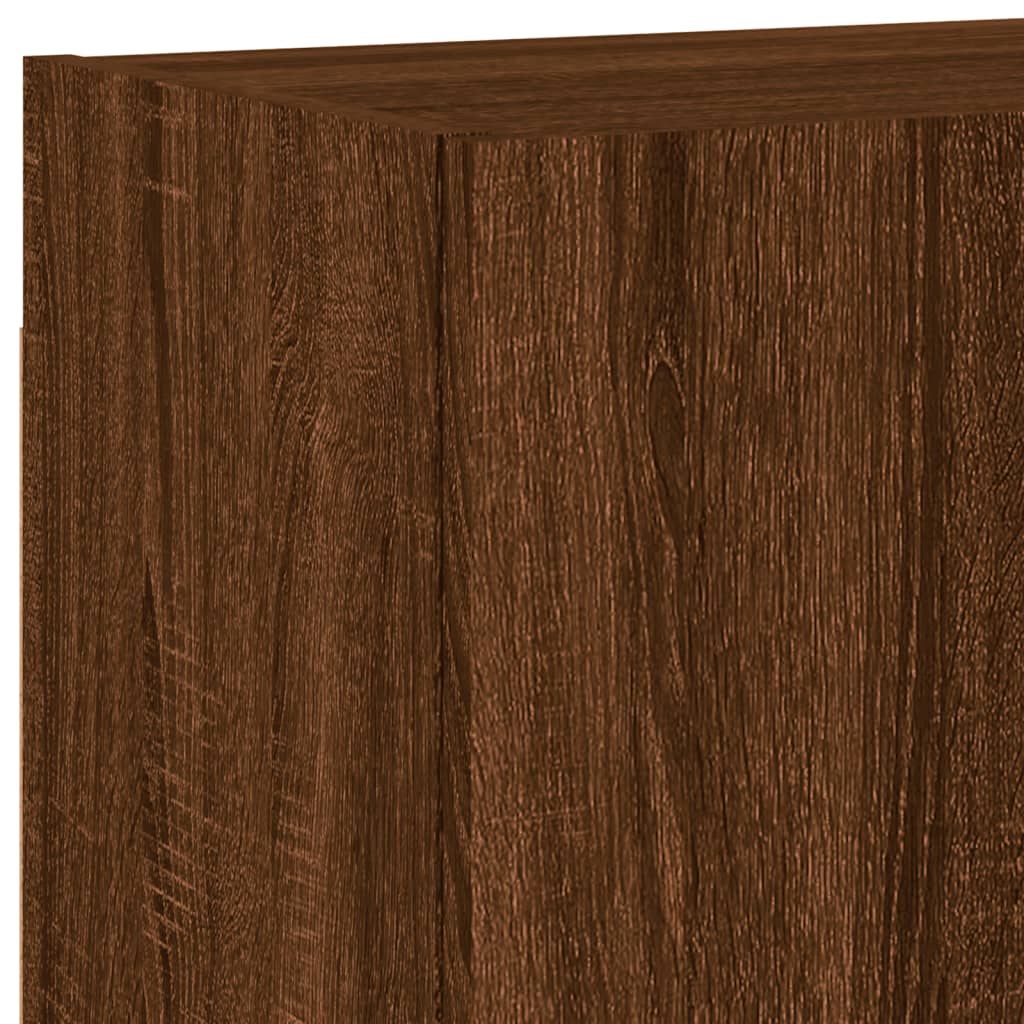 Mobili TV a Muro 5pz Rovere Marrone in Legno Multistrato - homemem39