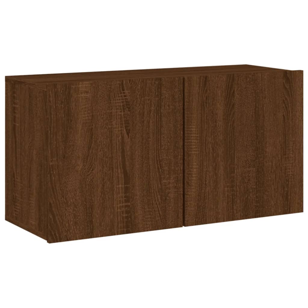 Mobili TV a Muro 6pz Rovere Marrone in Legno Multistrato - homemem39