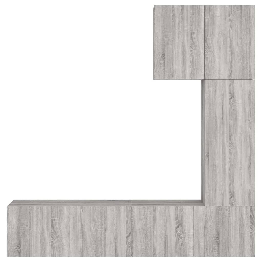 Mobili TV a Muro 5pz Grigio Sonoma in Legno Multistrato - homemem39