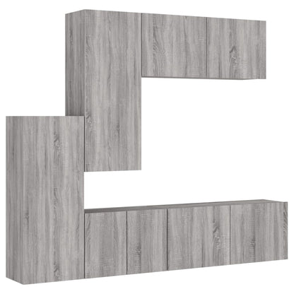 Mobili TV a Muro 5pz Grigio Sonoma in Legno Multistrato - homemem39