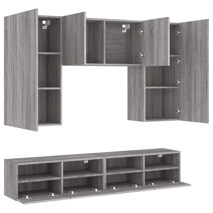 Mobili TV a Muro 5pz Grigio Sonoma in Legno Multistrato - homemem39