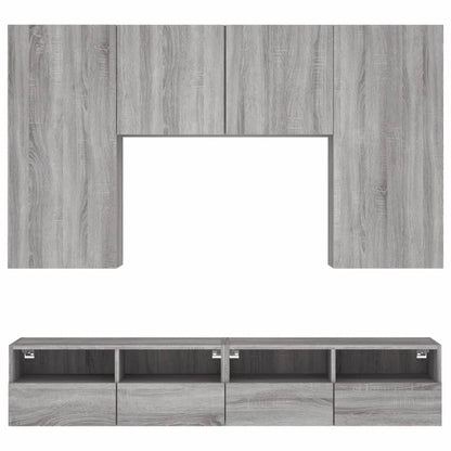 Mobili TV a Muro 5pz Grigio Sonoma in Legno Multistrato - homemem39