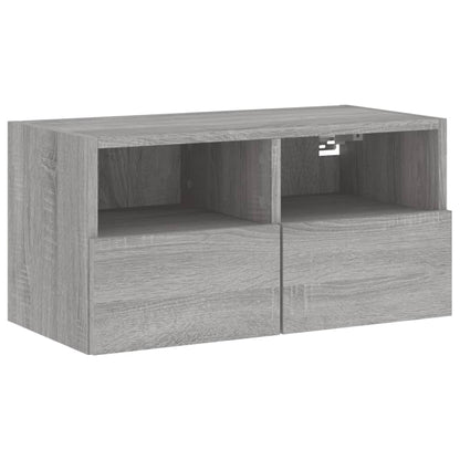 Mobili TV a Muro 4pz Grigio Sonoma in Legno Multistrato - homemem39