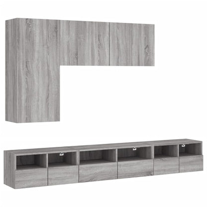 Mobili TV a Muro 5pz Grigio Sonoma in Legno Multistrato - homemem39