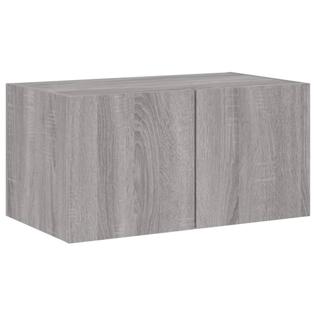 Mobili TV a Muro con LED 5pz Grigio Sonoma in Legno Multistrato - homemem39