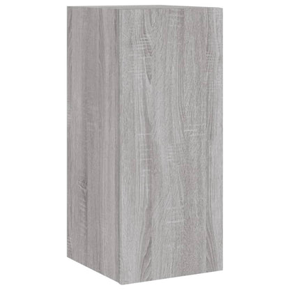 Mobili TV a Muro con LED 4pz Grigio Sonoma in Legno Multistrato - homemem39