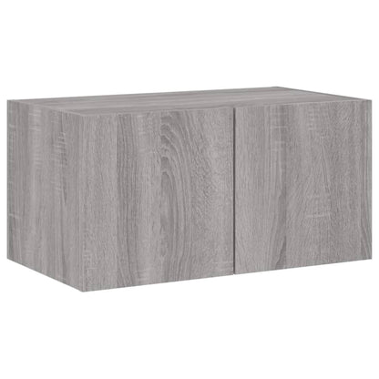 Mobili TV a Muro con LED 4pz Grigio Sonoma in Legno Multistrato - homemem39