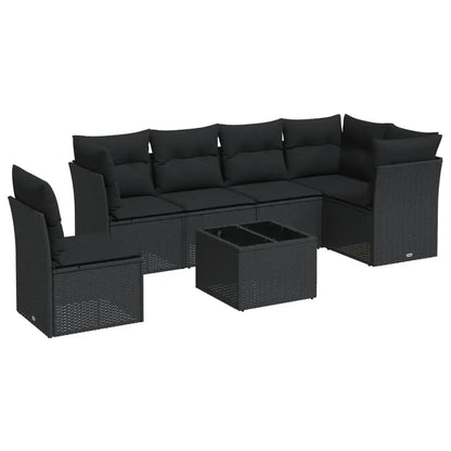 Set Divani da Giardino 6 pz con Cuscini Marrone in Polyrattan - homemem39