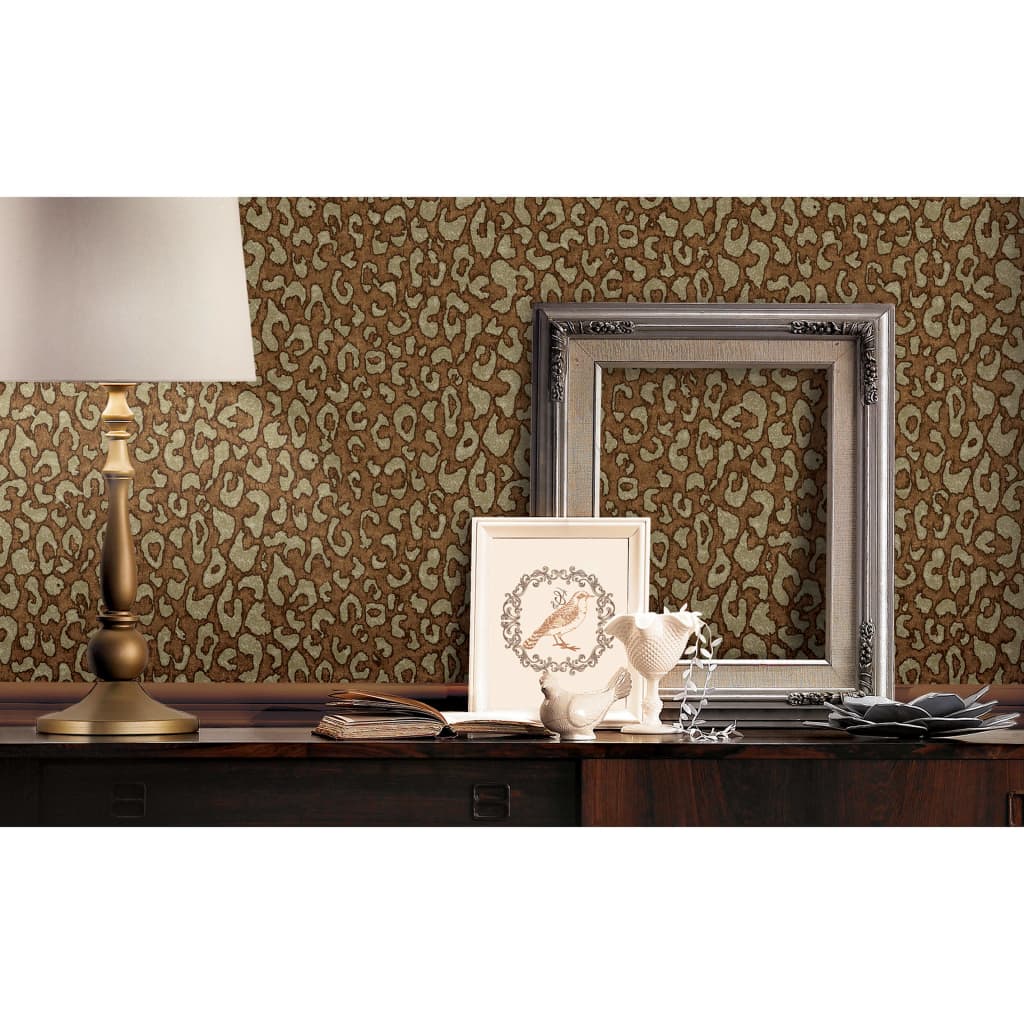 DUTCH WALLCOVERINGS Carta da Parati Motivo Leopardato Marrone - homemem39