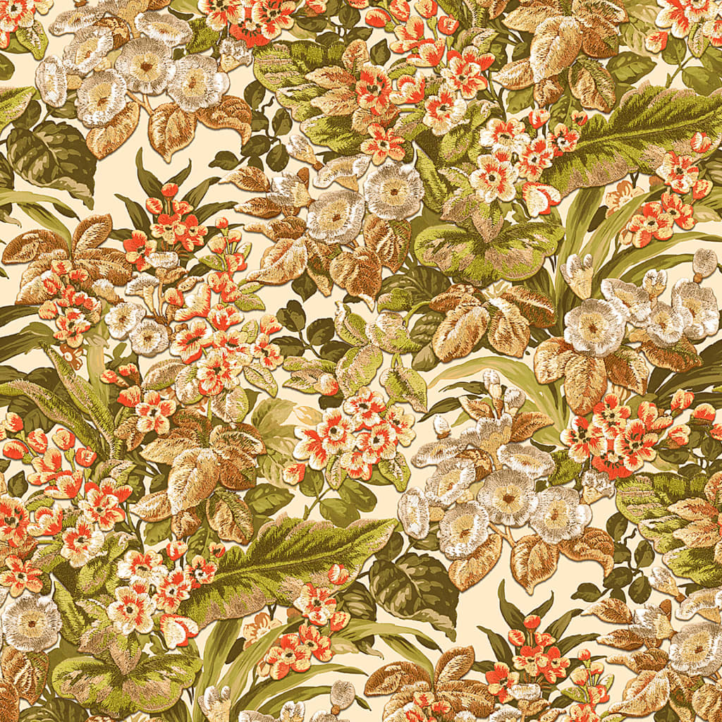 DUTCH WALLCOVERINGS Carta da Parati Floreale Verde - homemem39