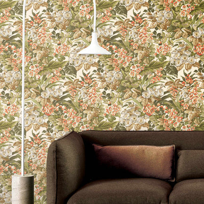 DUTCH WALLCOVERINGS Carta da Parati Floreale Verde - homemem39