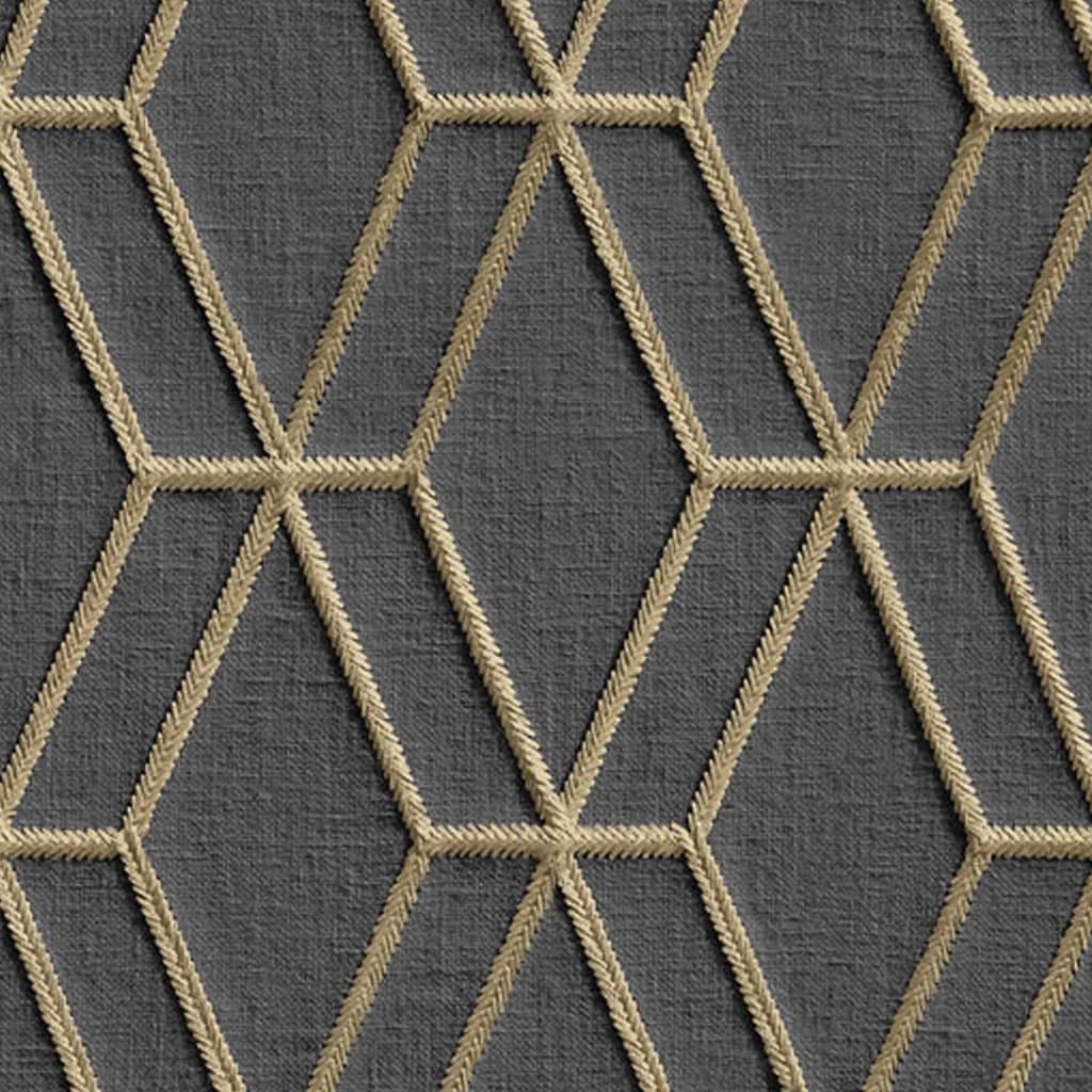 DUTCH WALLCOVERINGS Carta da Parati Design Esagonale Nero e Oro - homemem39