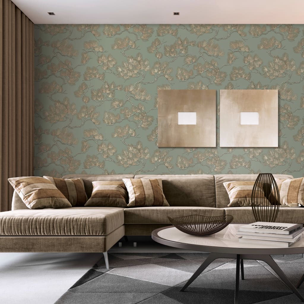 DUTCH WALLCOVERINGS Carta da Parati Motivo a Pino Verde - homemem39